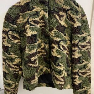 Forever 21 Camouflage Sherpa Jacket
